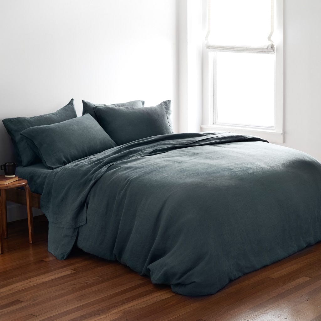 Stonewashed Linen Bedding Bundle in Green - Image 90
