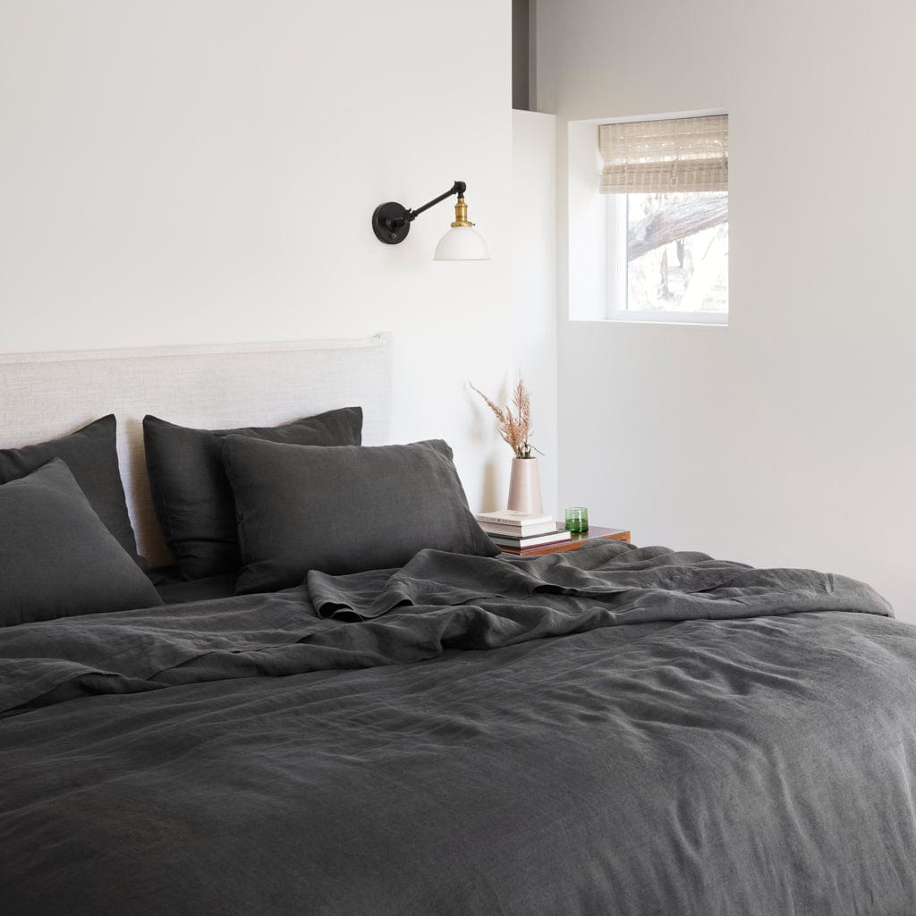 Stonewashed Linen Bedding Bundle in Green - Image 41