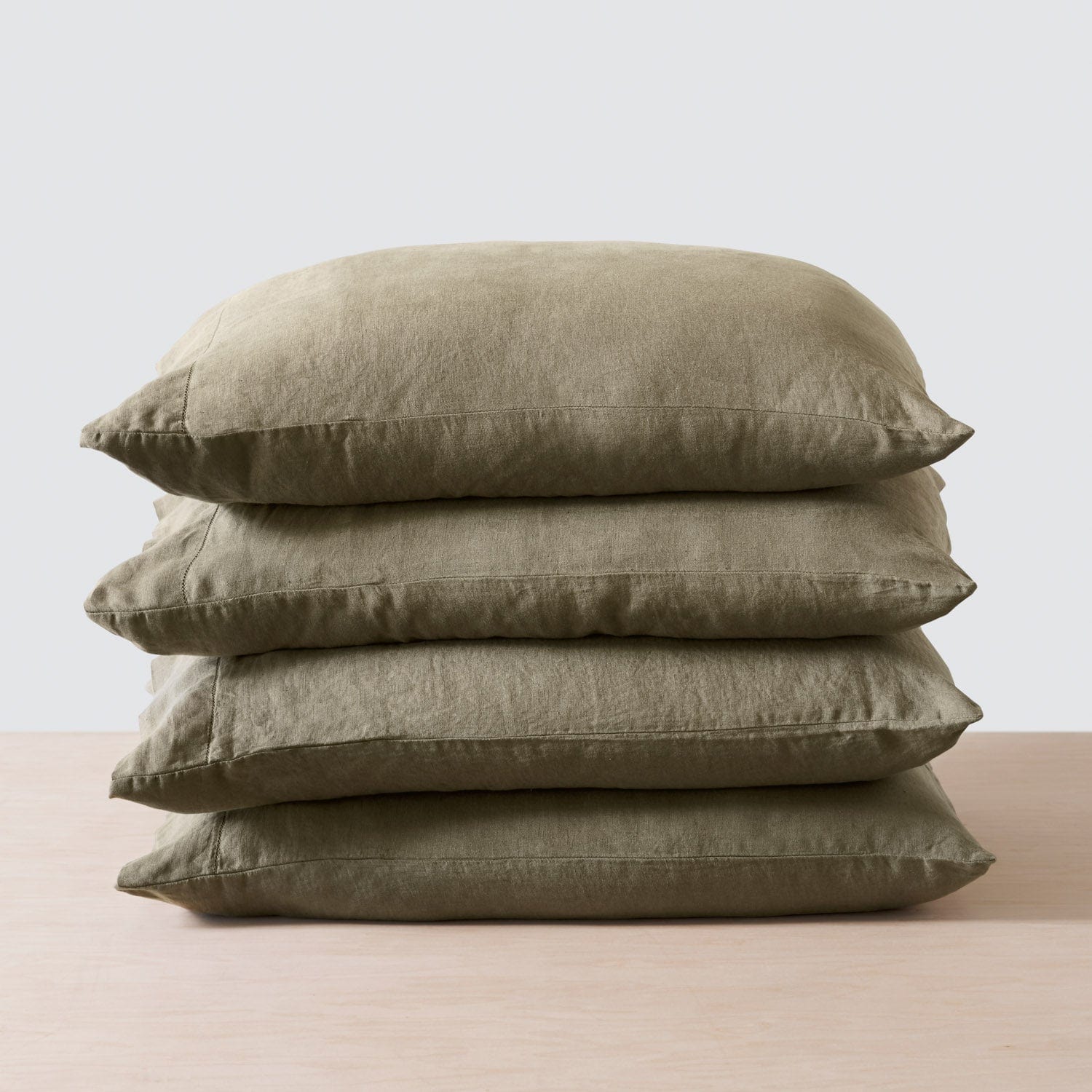 Stonewashed Linen Bedding Bundle in Green - Image 54