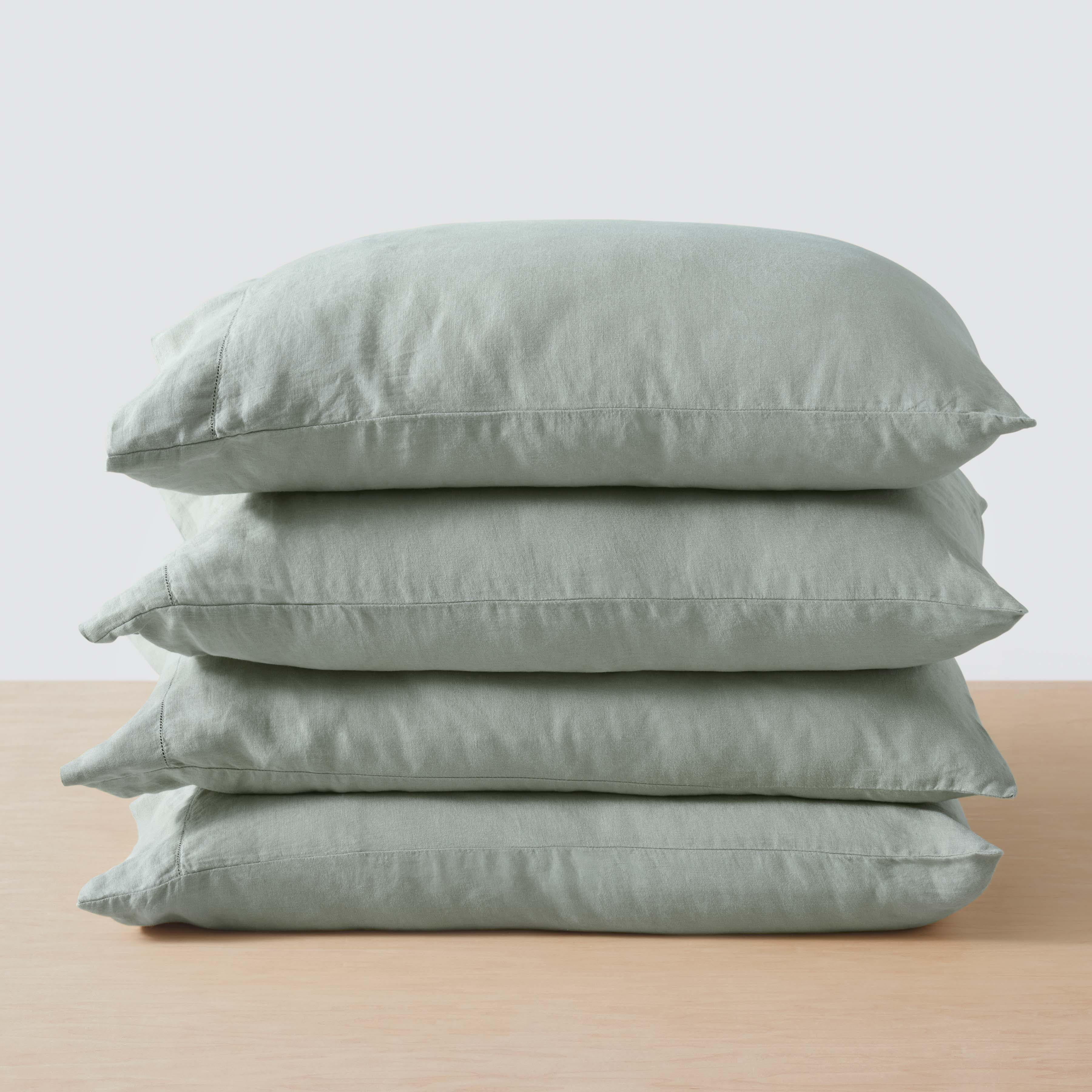 Stonewashed Linen Bedding Bundle in Green - Image 107