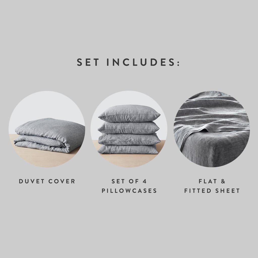 Stonewashed Linen Bedding Bundle in Green - Image 7