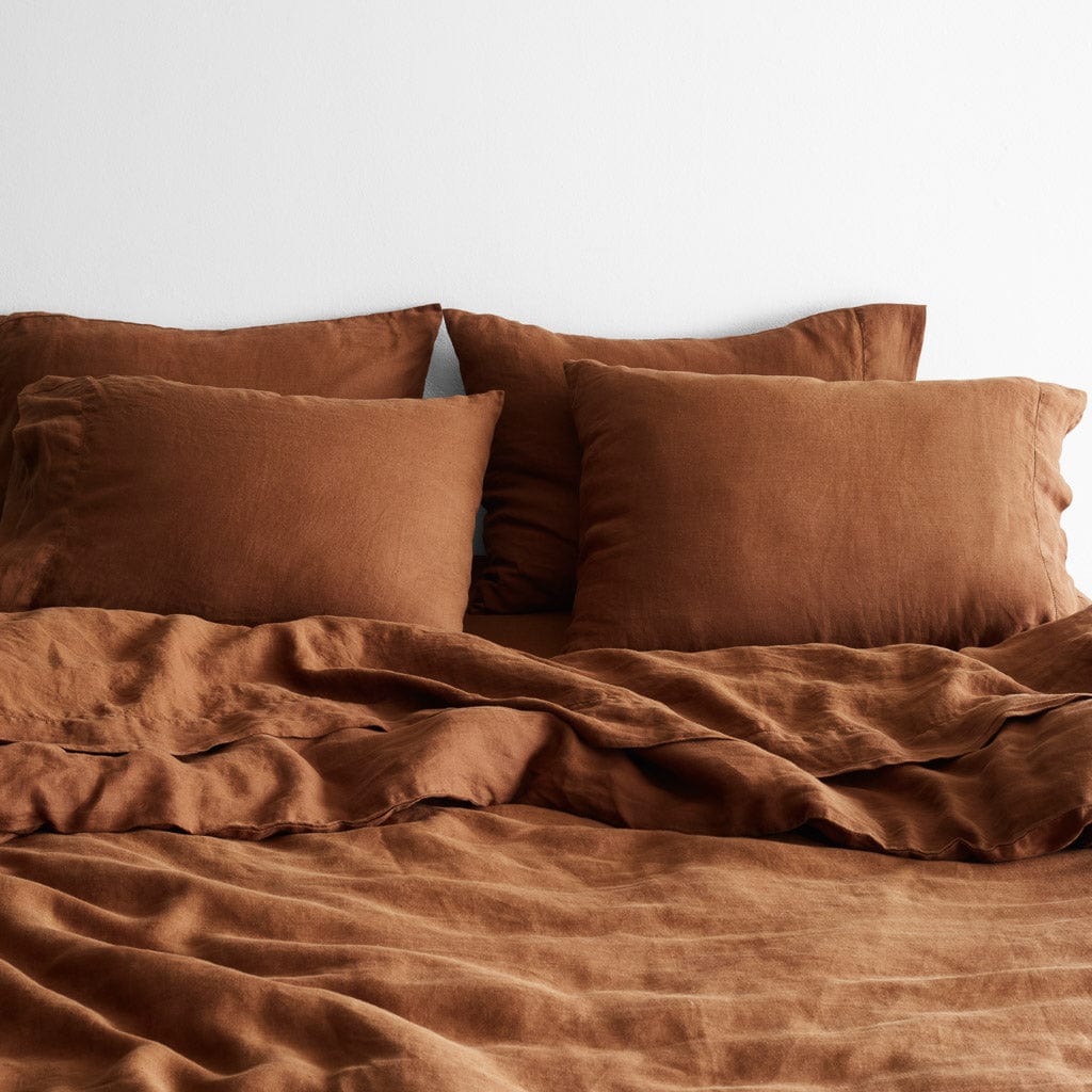 Stonewashed Linen Bedding Bundle in Green - Image 65
