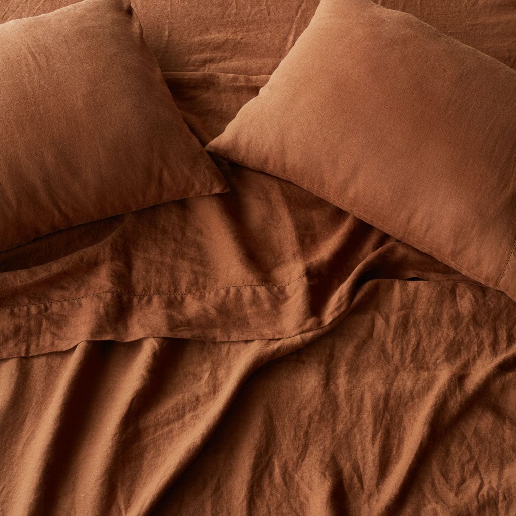 Stonewashed Linen Bedding Bundle in Green - Image 69