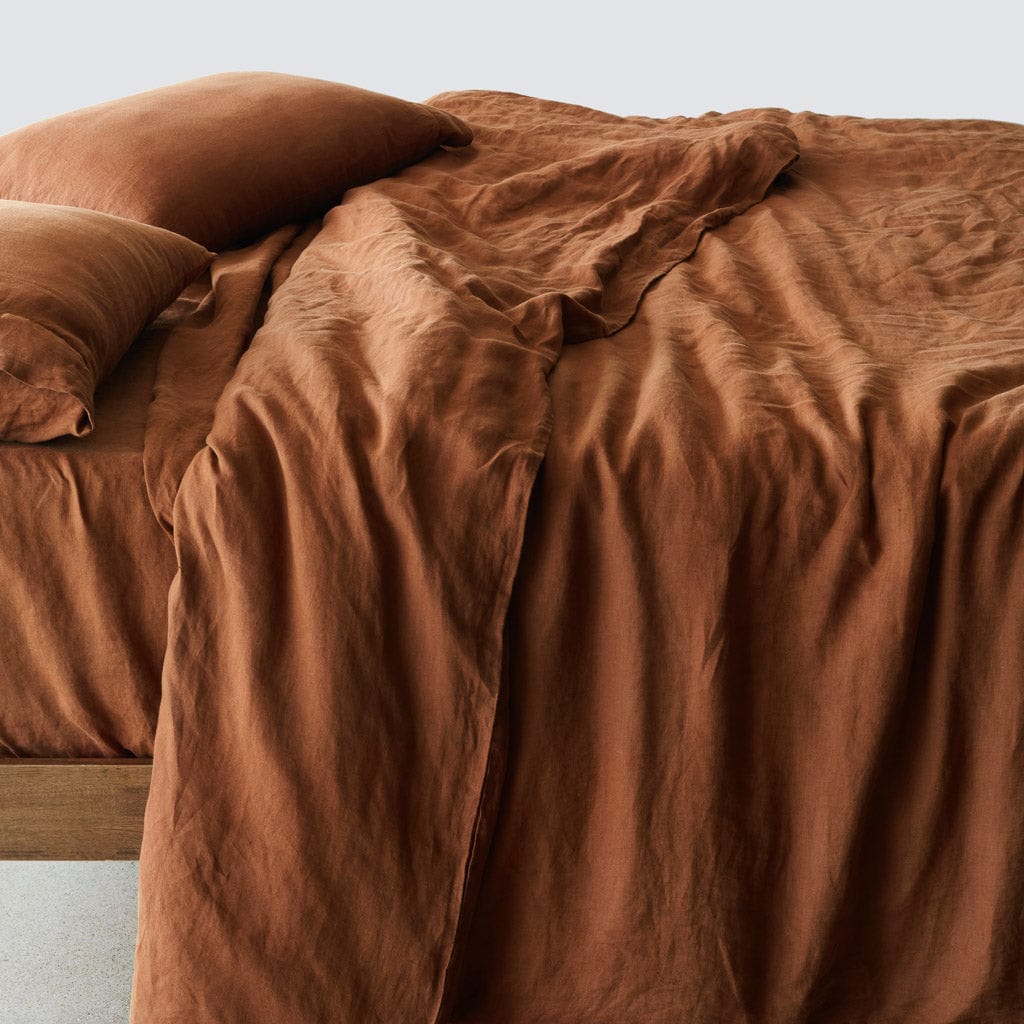 Stonewashed Linen Bedding Bundle in Green - Image 70
