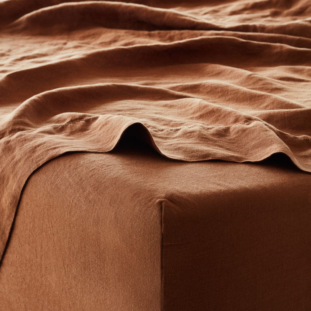 Stonewashed Linen Bedding Bundle in Green - Image 71