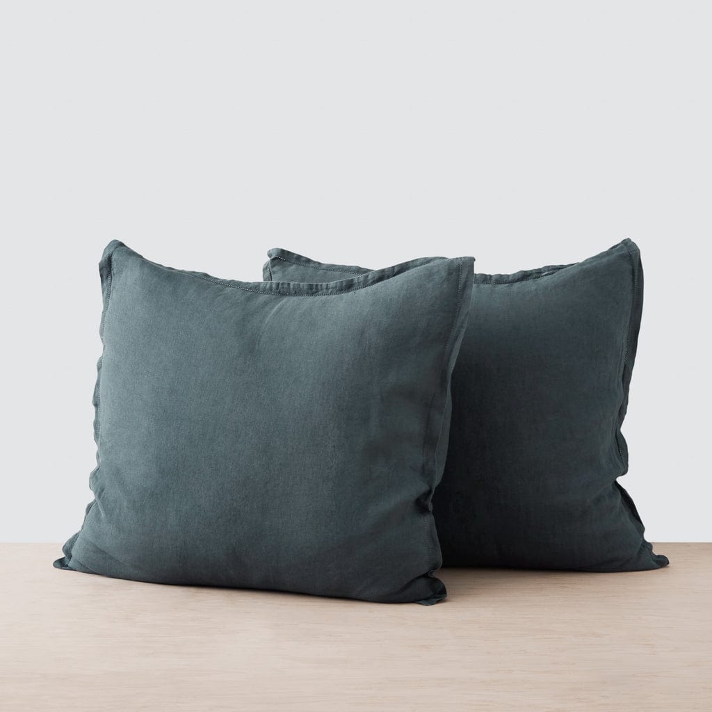 Stonewashed Linen Euro Sham Set in Green - Image 15
