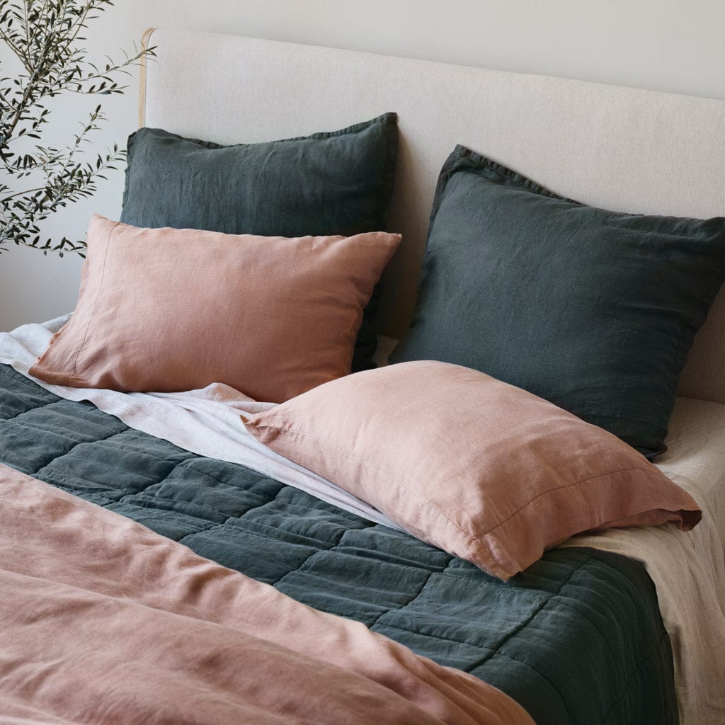Stonewashed Linen Euro Sham Set in Green - Image 16