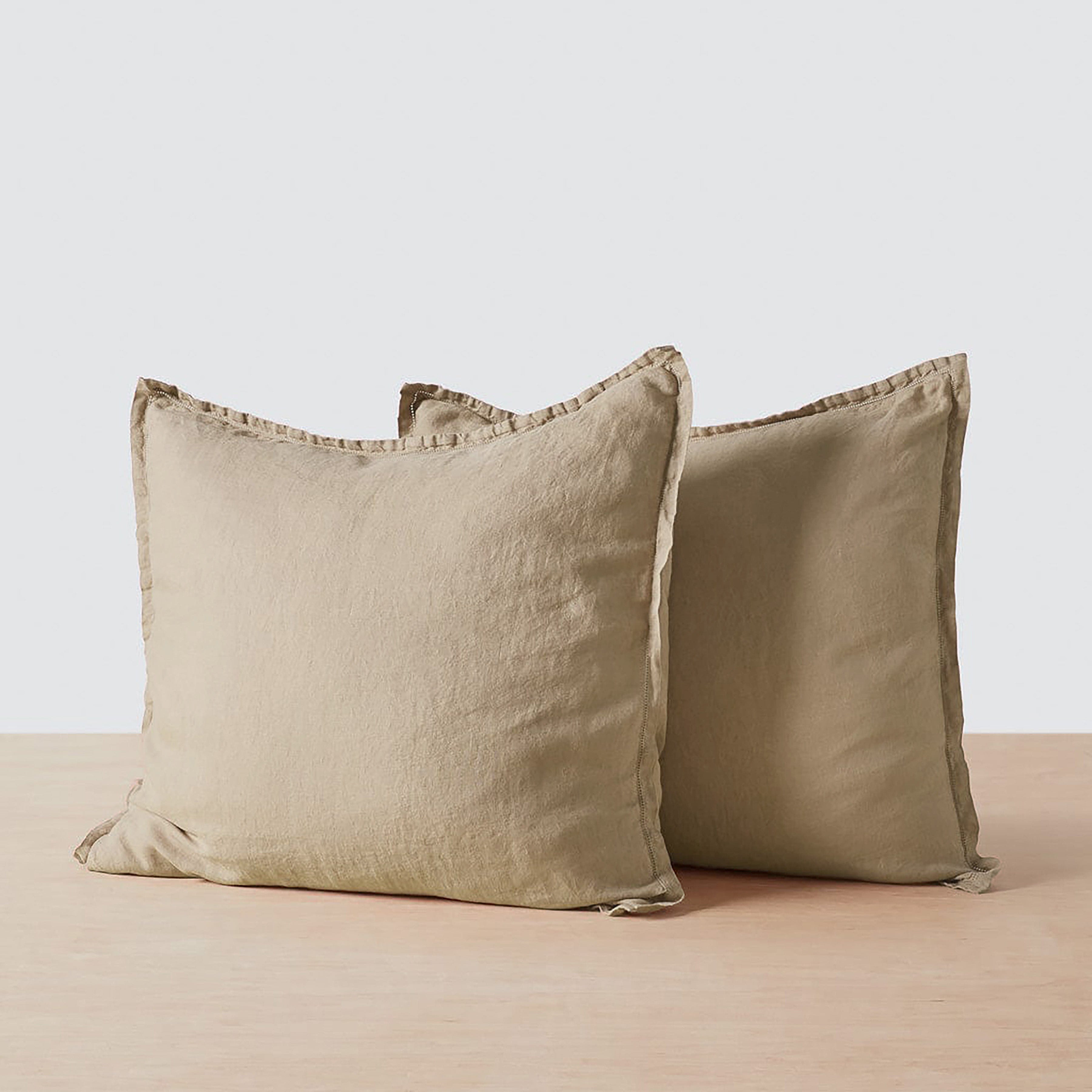 Stonewashed Linen Euro Sham Set in Green - Image 58