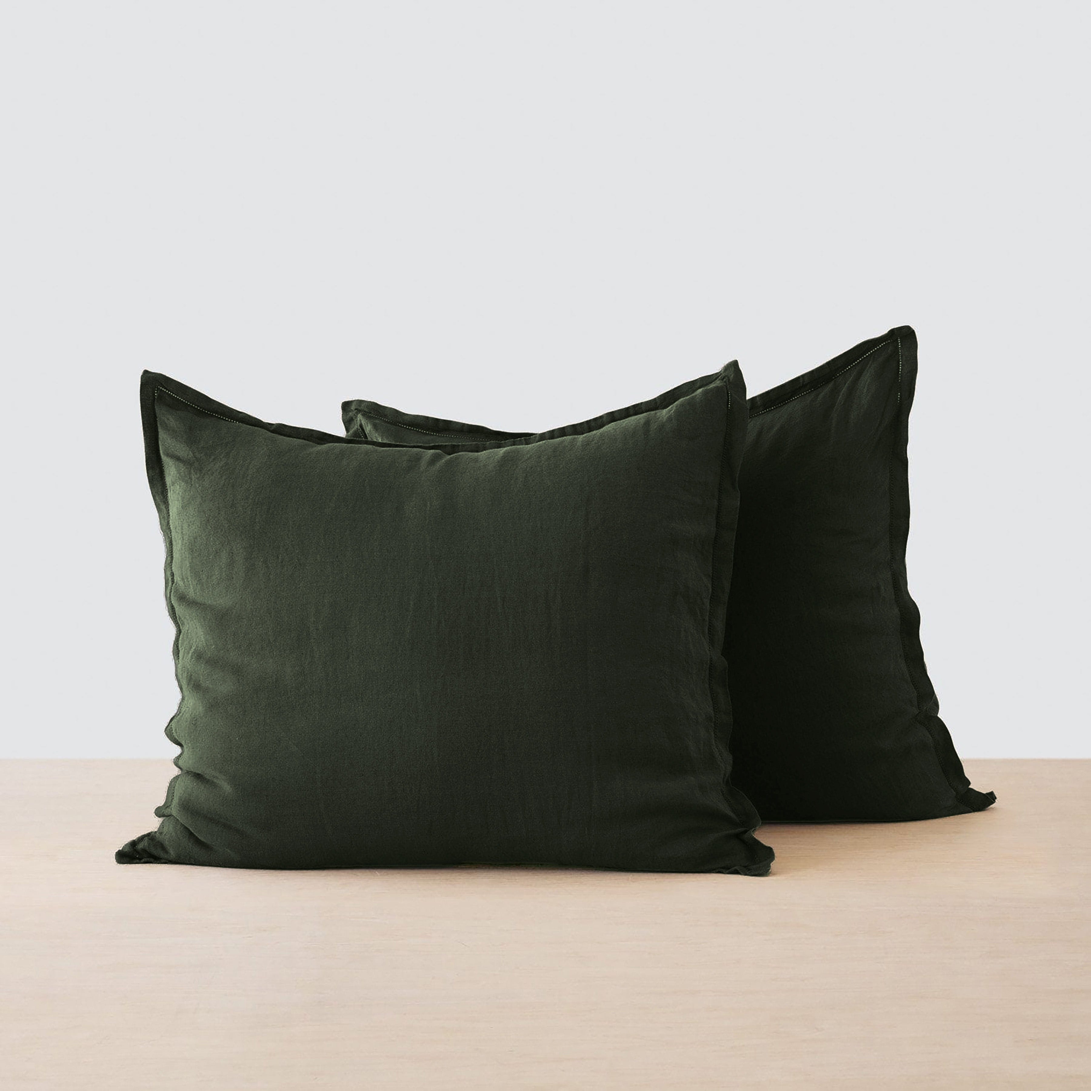 Stonewashed Linen Euro Sham Set in Green - Image 61