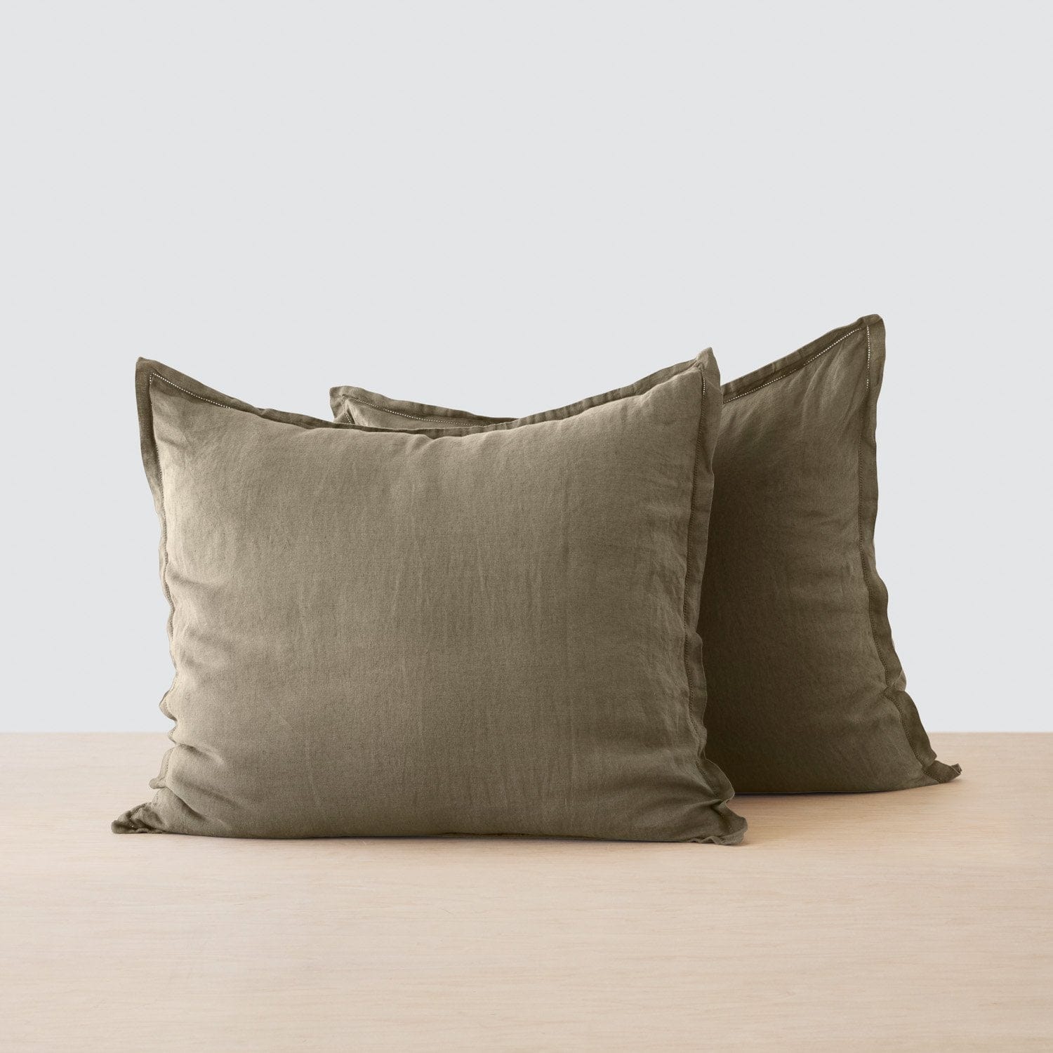 Stonewashed Linen Euro Sham Set in Green - Image 24
