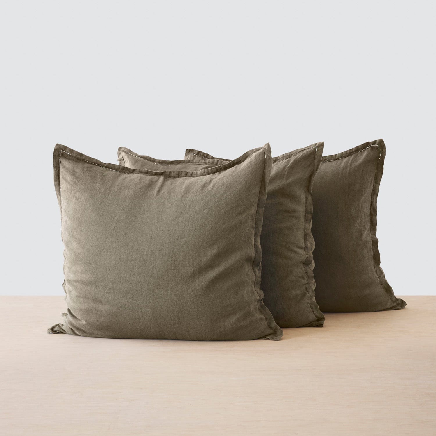 Stonewashed Linen Euro Sham Set in Green - Image 37