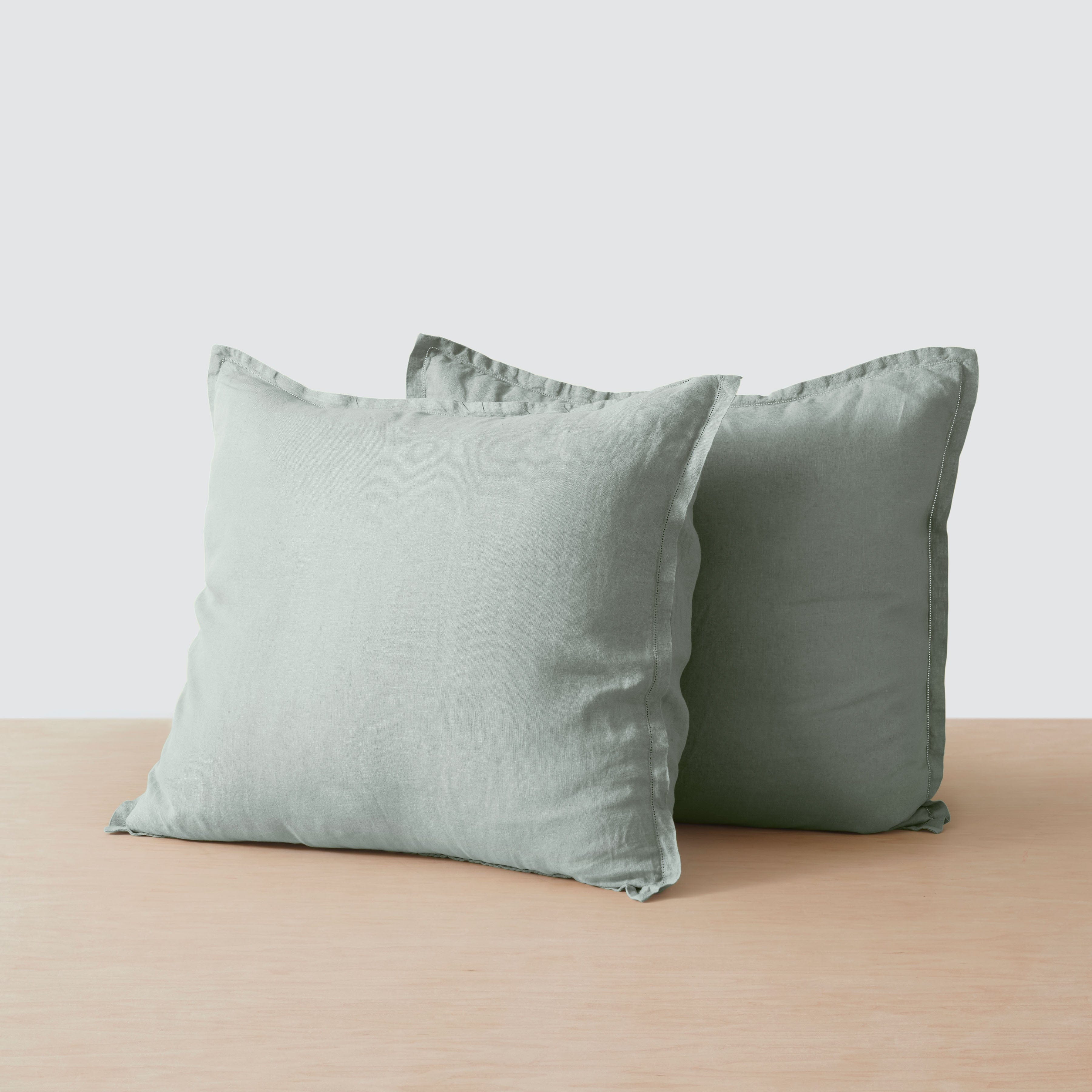 Stonewashed Linen Euro Sham Set in Green - Image 55