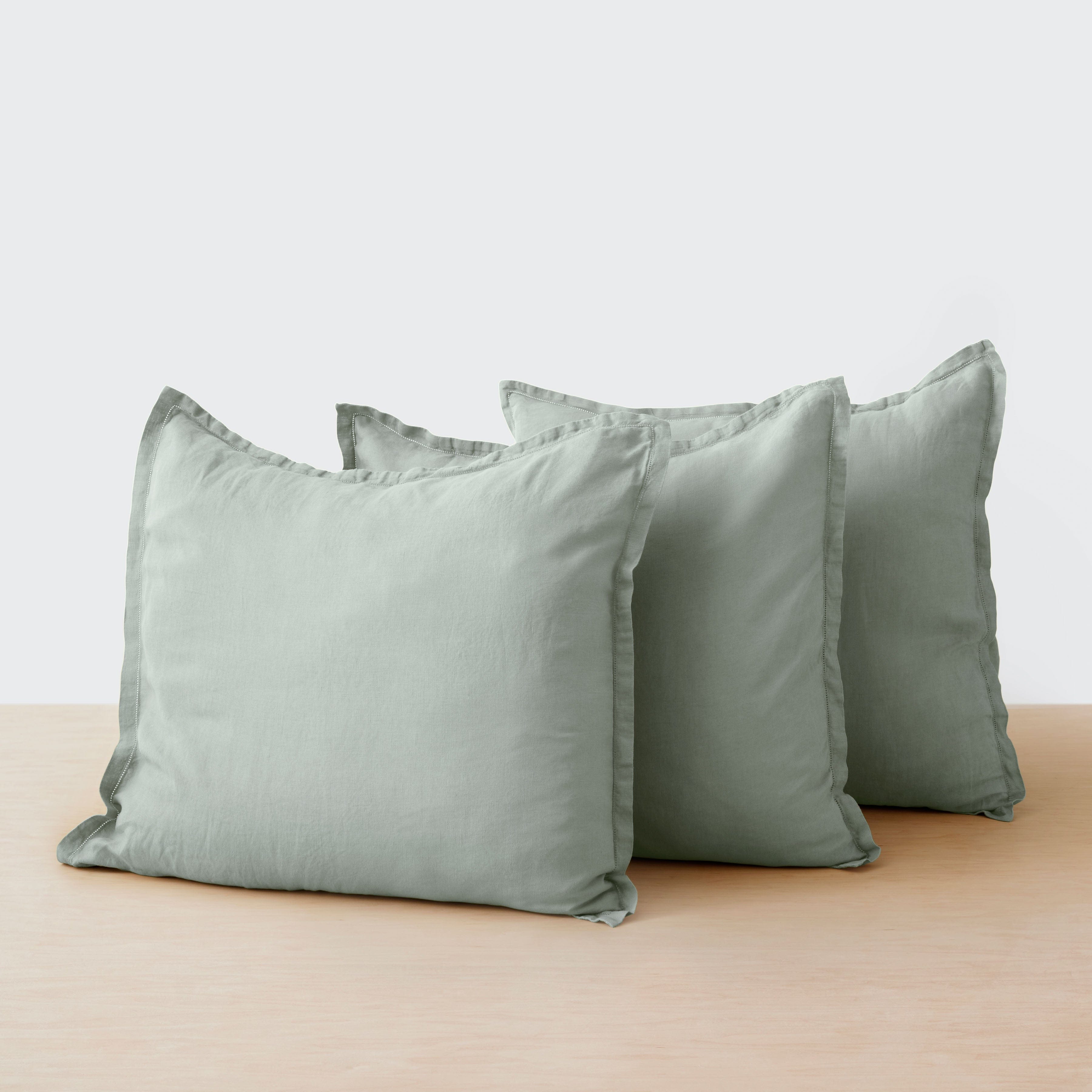 Stonewashed Linen Euro Sham Set in Green - Image 56