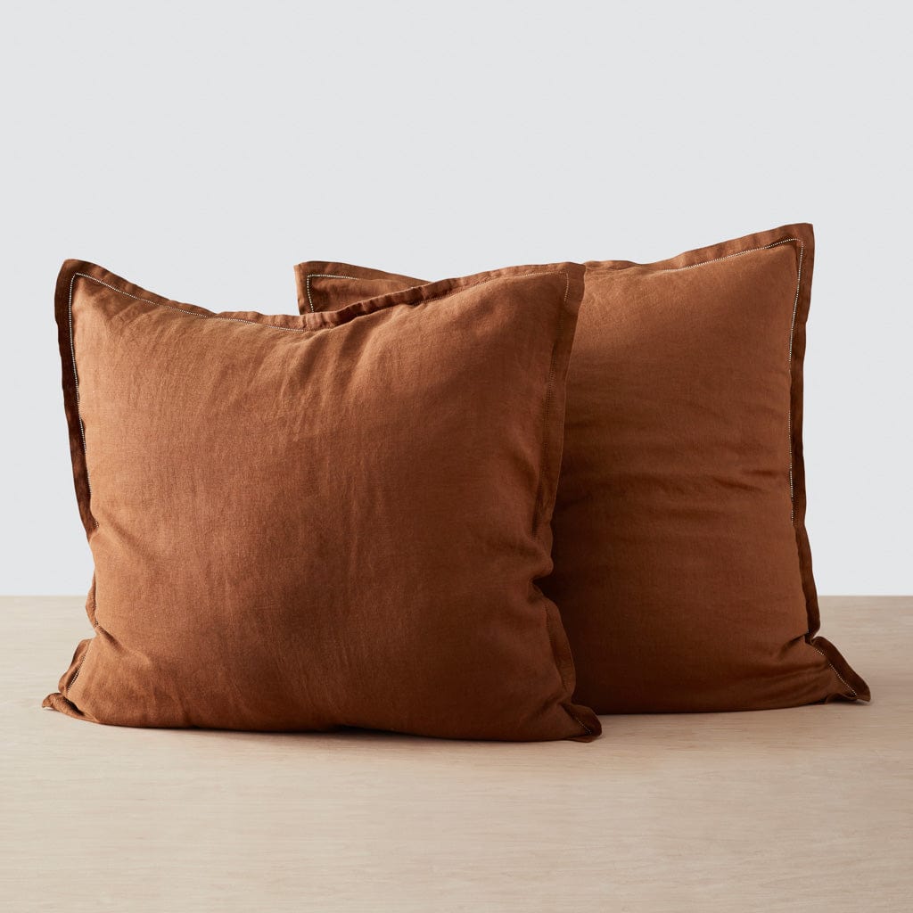 Stonewashed Linen Euro Sham Set in Green - Image 25