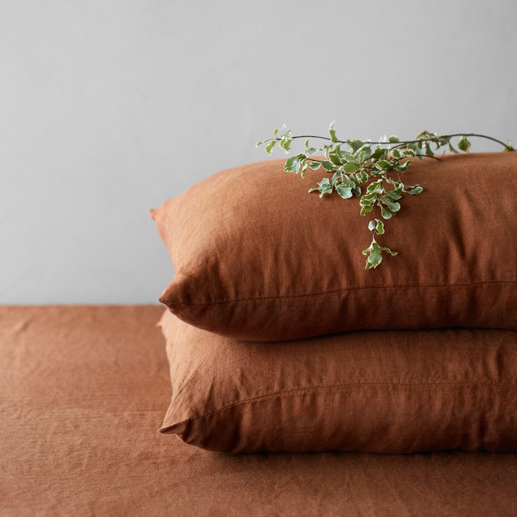 Stonewashed Linen Bedding Bundle in Green - Image 72