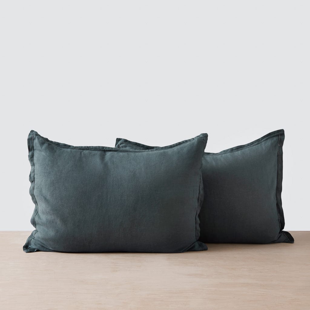 Stonewashed Linen Sham Set in Blue - Image 50
