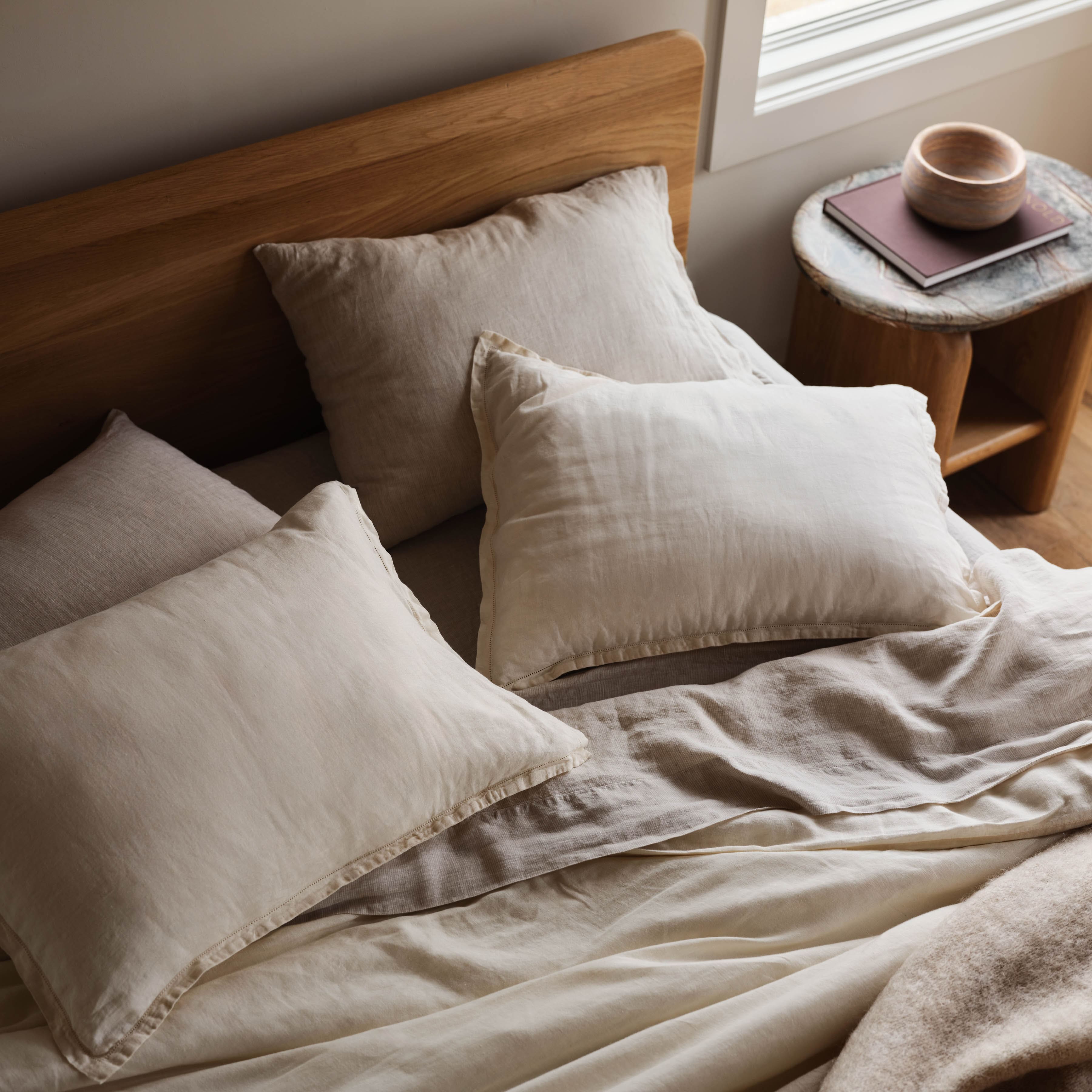 Stonewashed Linen Sham Set in Blue - Image 15