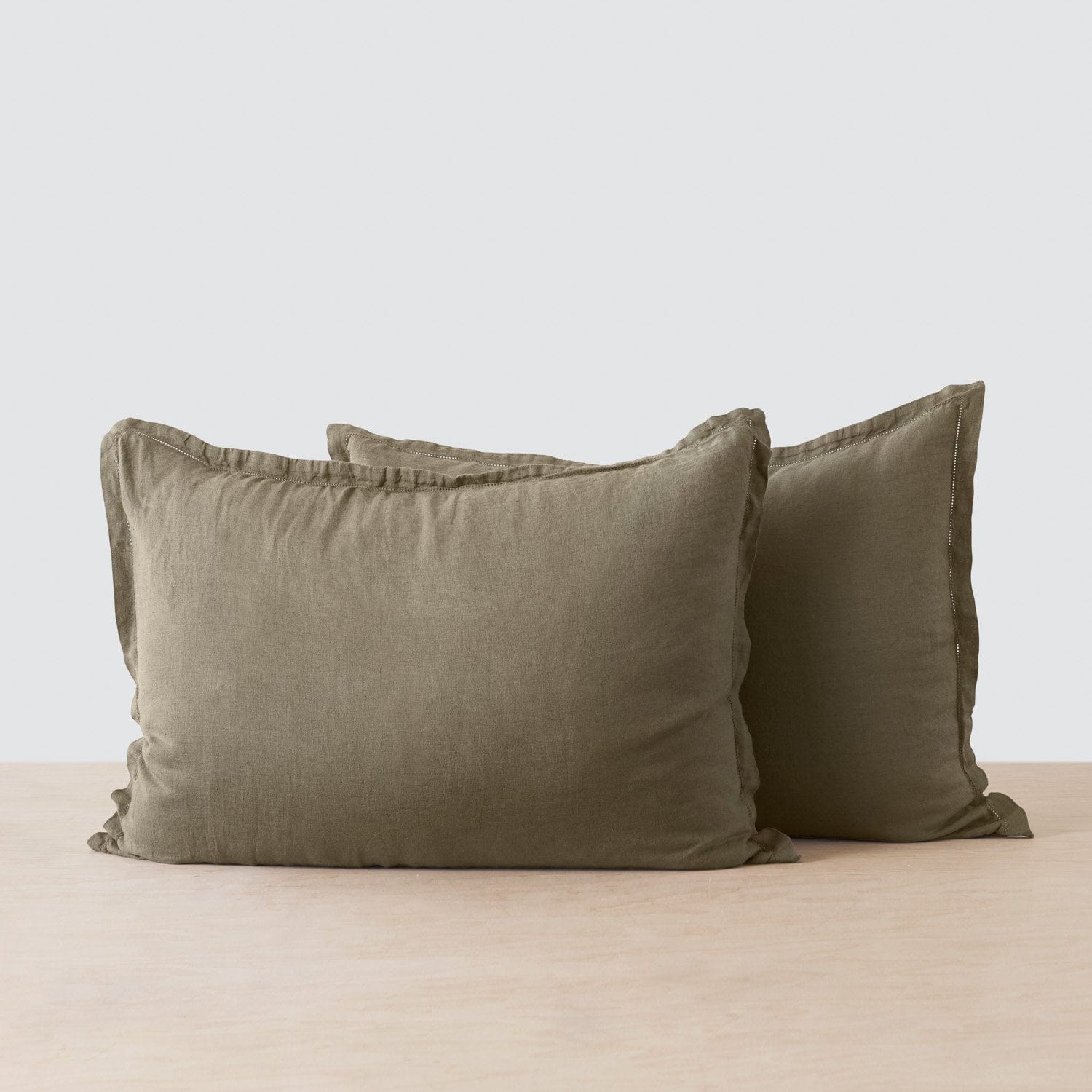 Stonewashed Linen Sham Set in Blue - Image 4