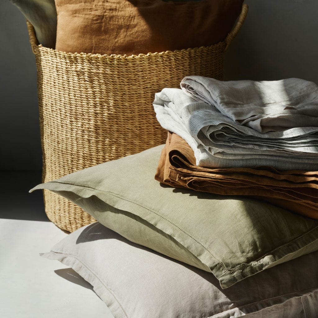 Stonewashed Linen Sham Set in Blue - Image 47