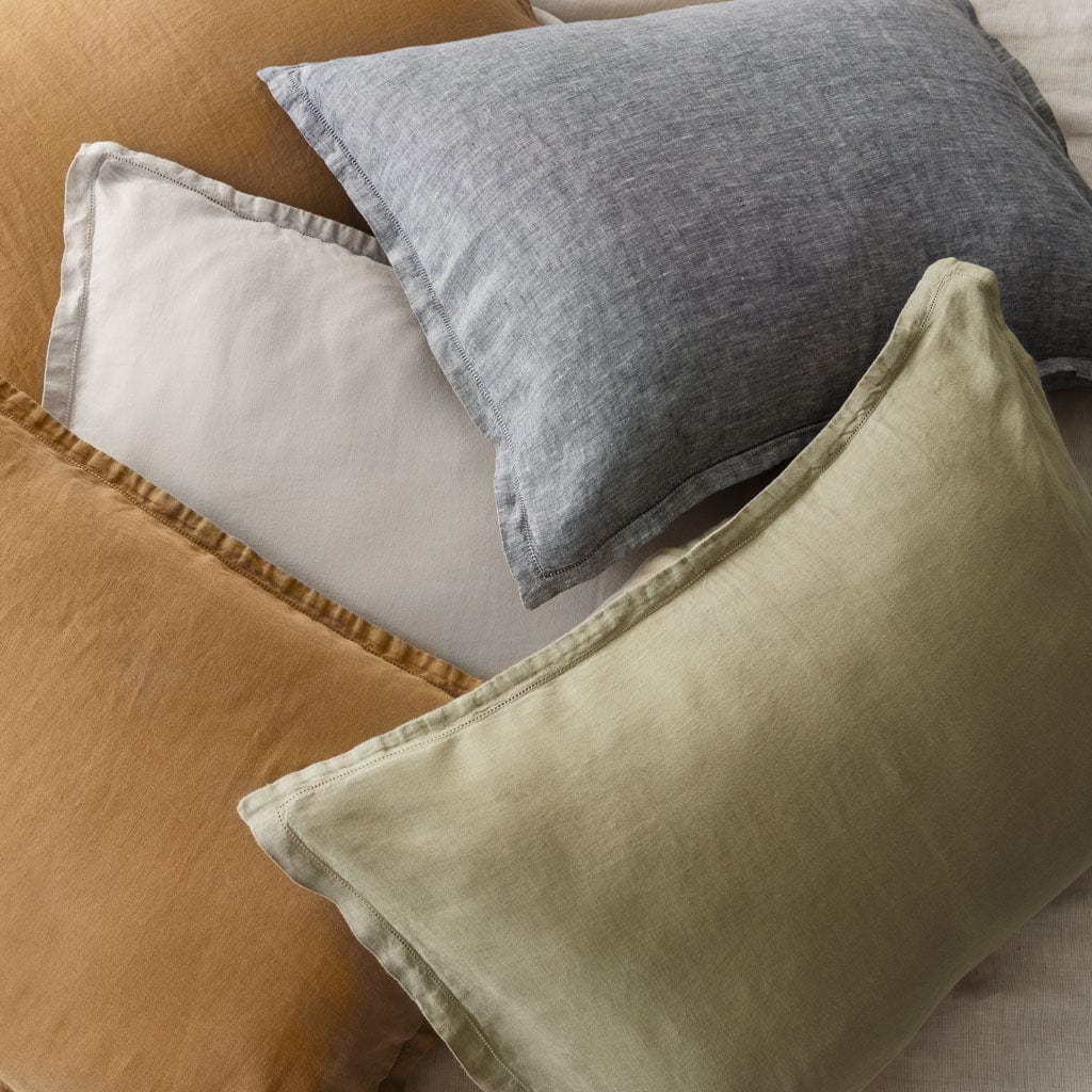 Stonewashed Linen Sham Set in Blue - Image 28