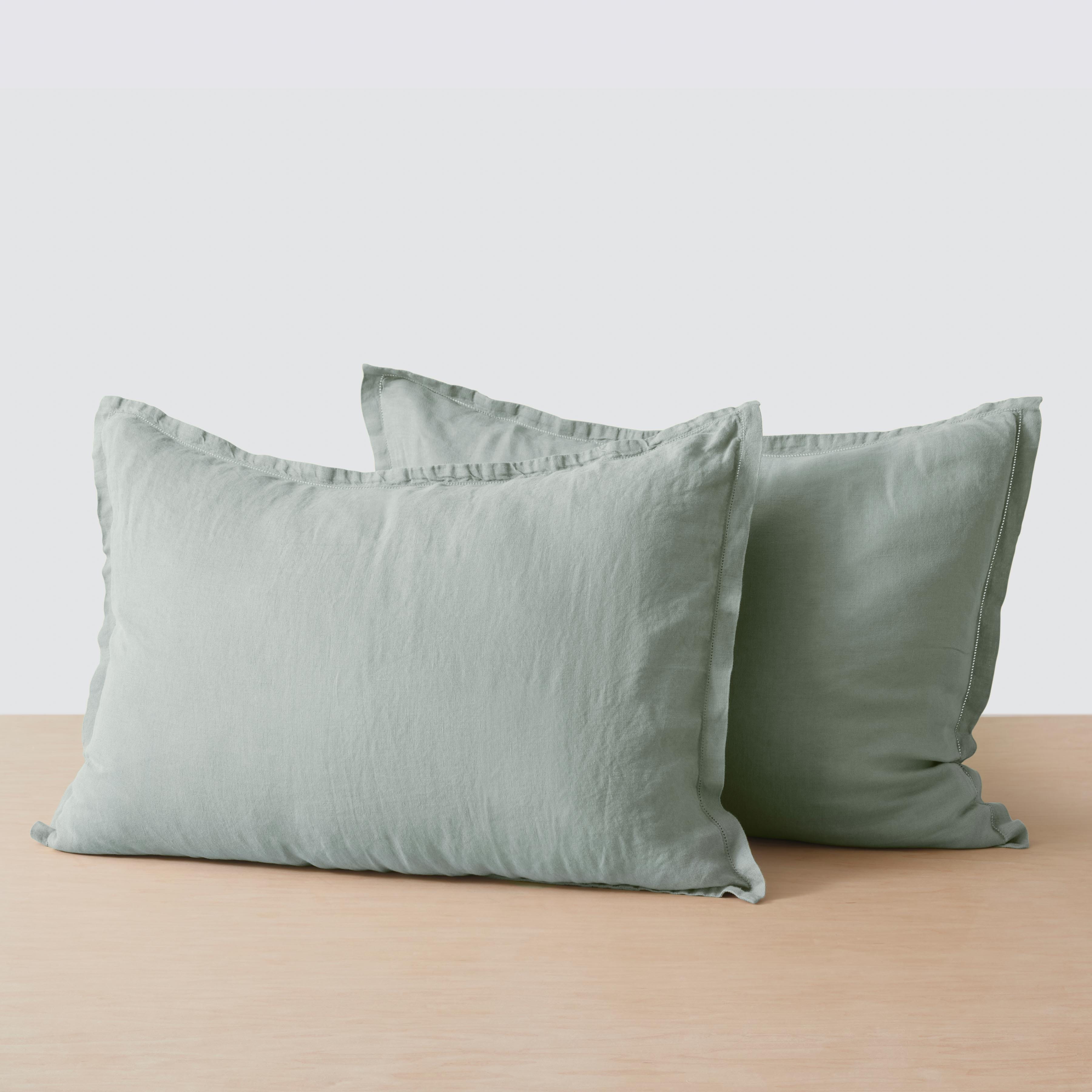 Stonewashed Linen Sham Set in Blue - Image 13