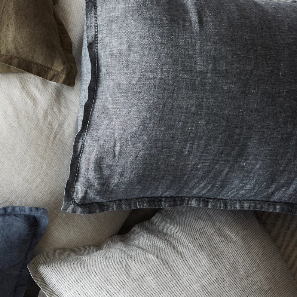 Stonewashed Linen Sham Set in Blue - Image 12