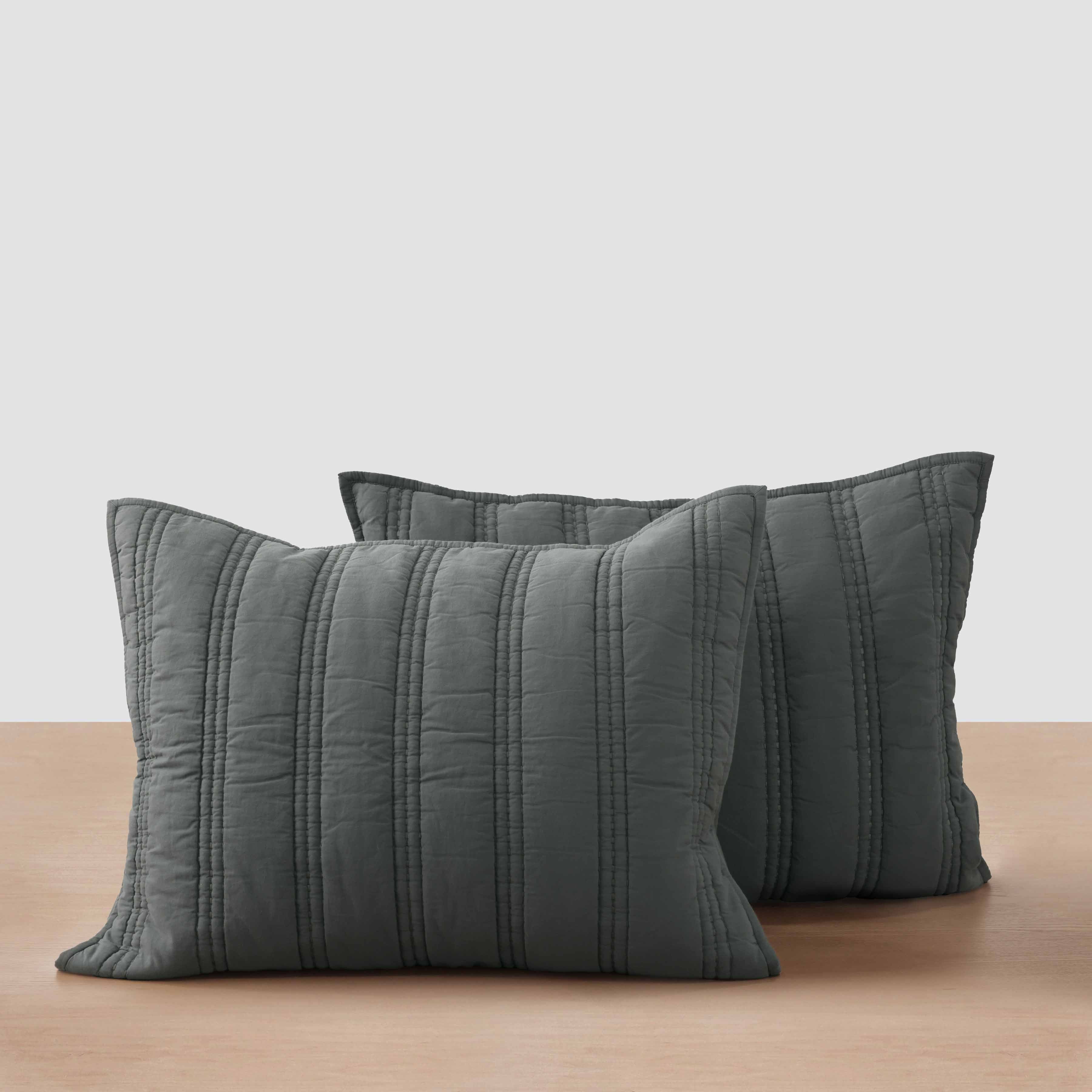 Organic Cotton Percale Sham Set in Blue