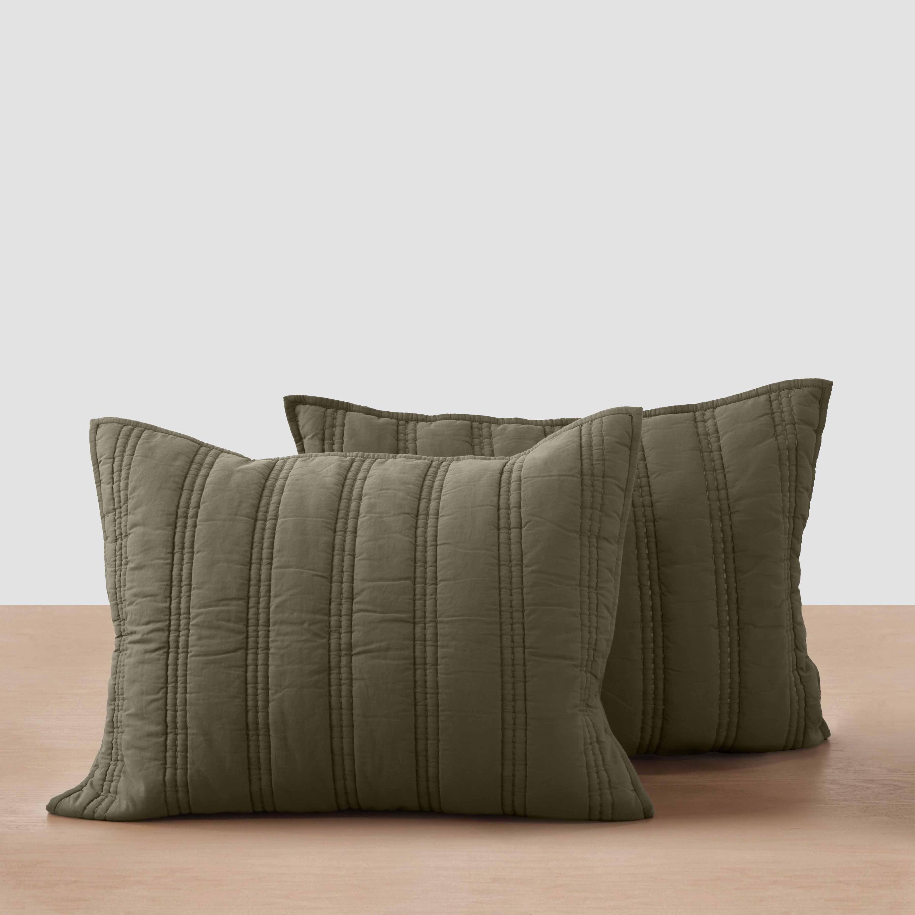 Organic Cotton Percale Sham Set in Blue - Image 3