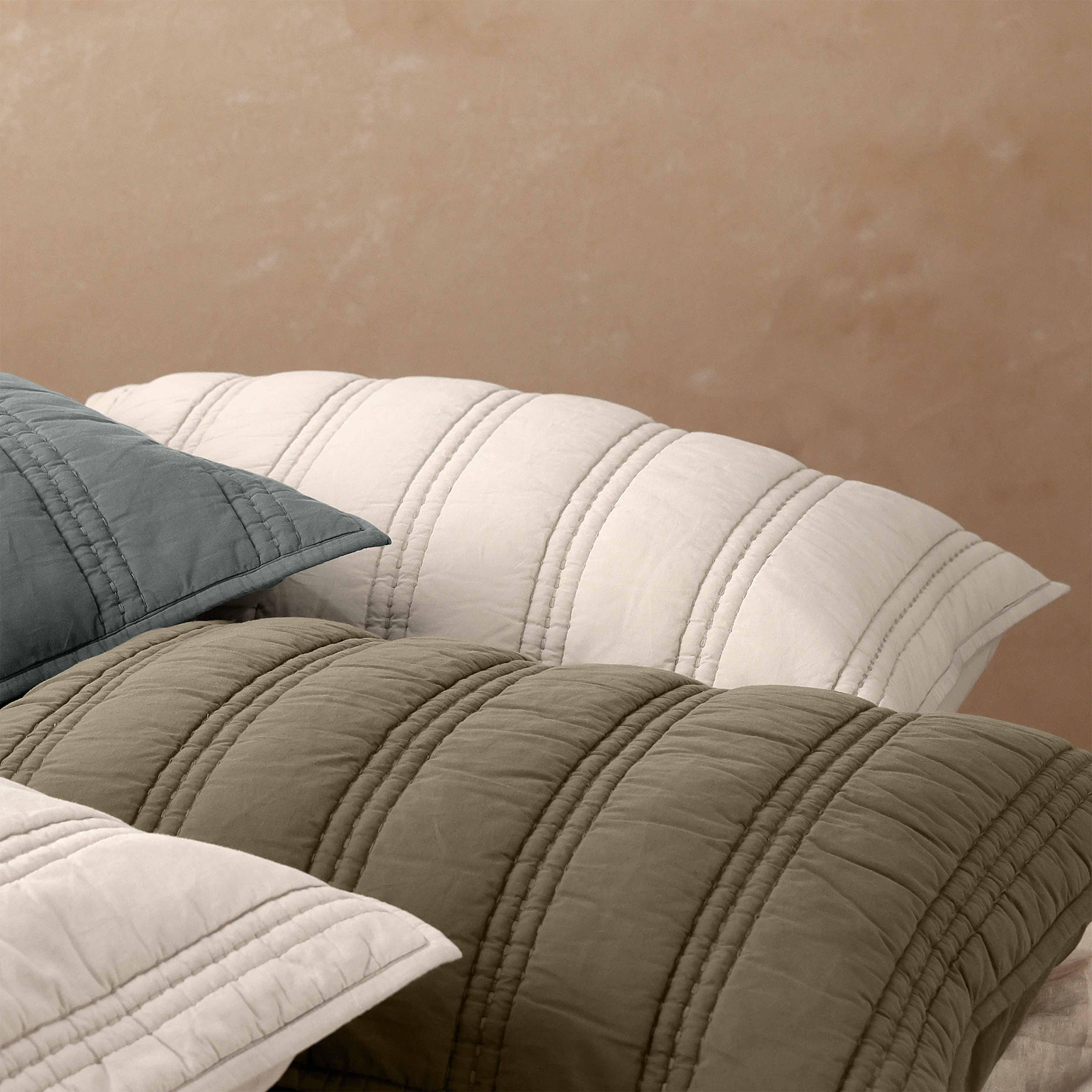Organic Cotton Percale Sham Set in Blue - Image 8