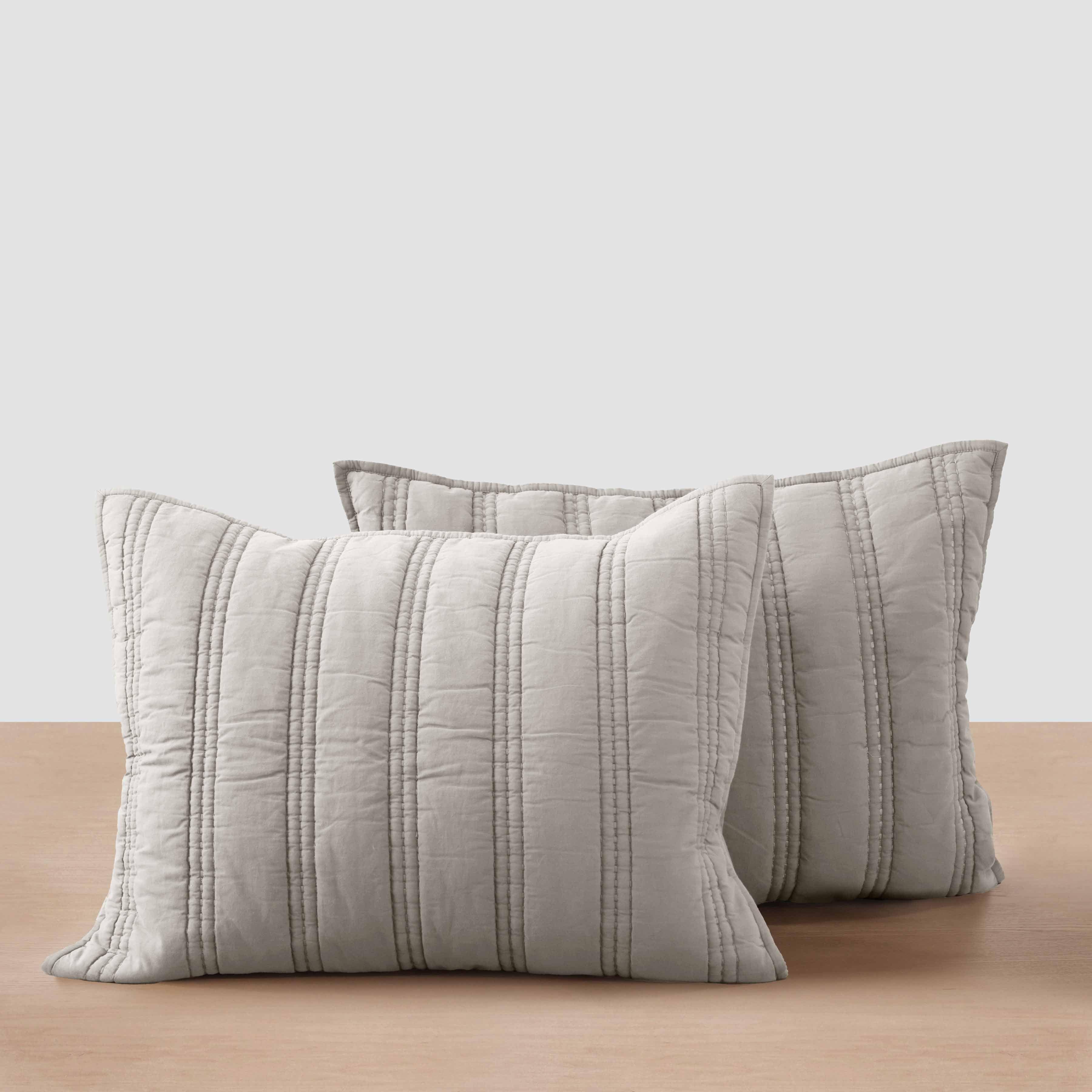 Organic Cotton Percale Sham Set in Blue - Image 2