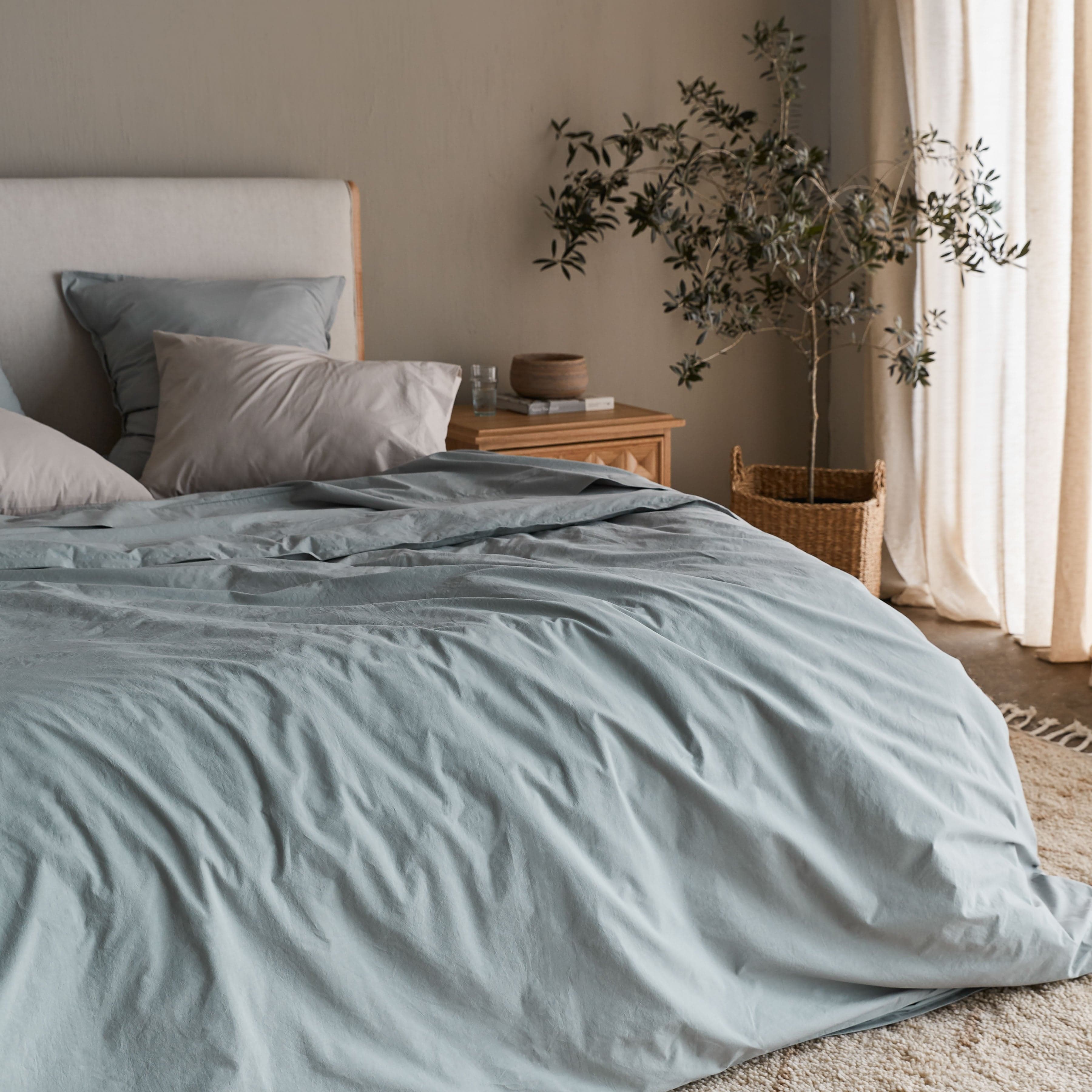 Organic Cotton Percale Duvet Cover in Terracotta - Image 17