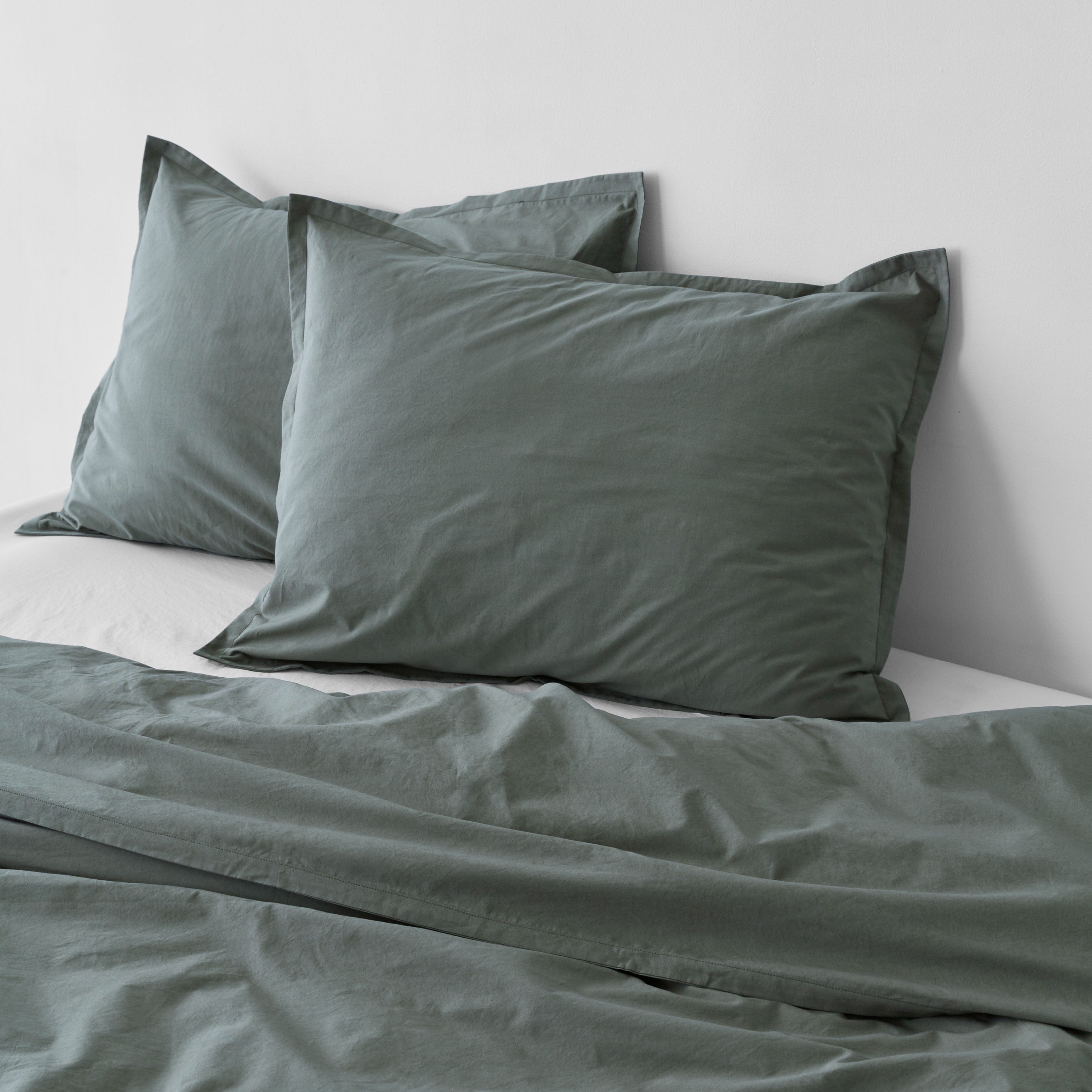 Organic Cotton Percale Duvet Cover in Terracotta - Image 14