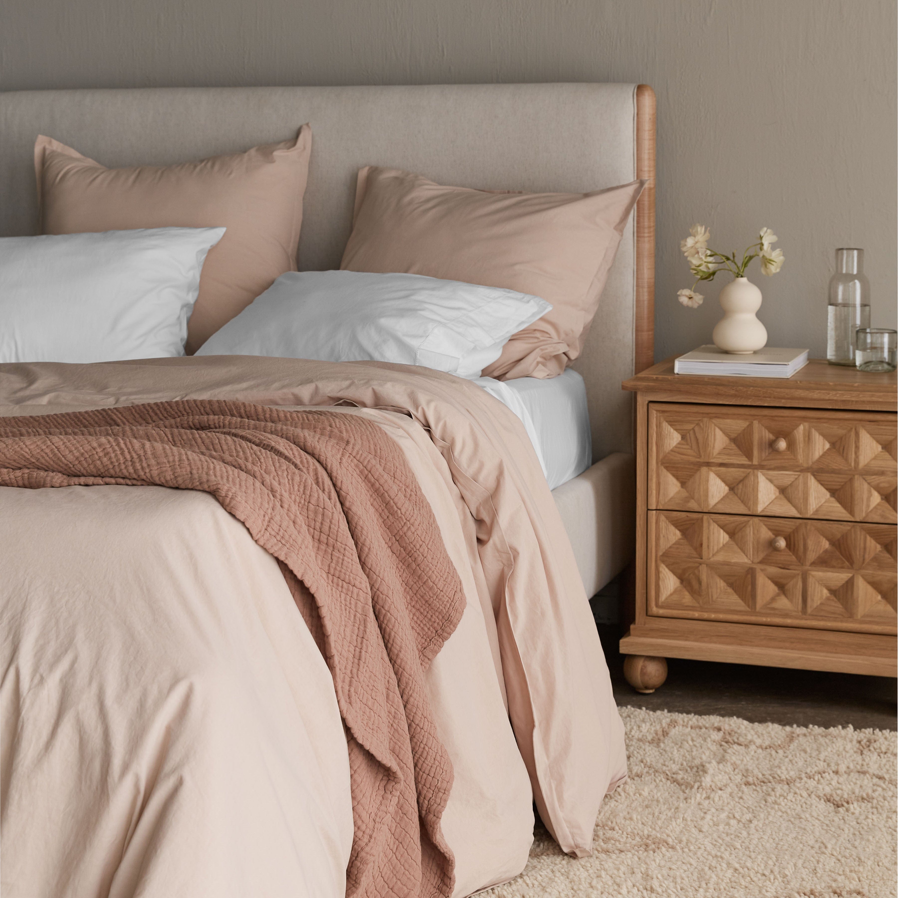 Organic Cotton Percale Euro Sham Set in Terracotta - Image 21