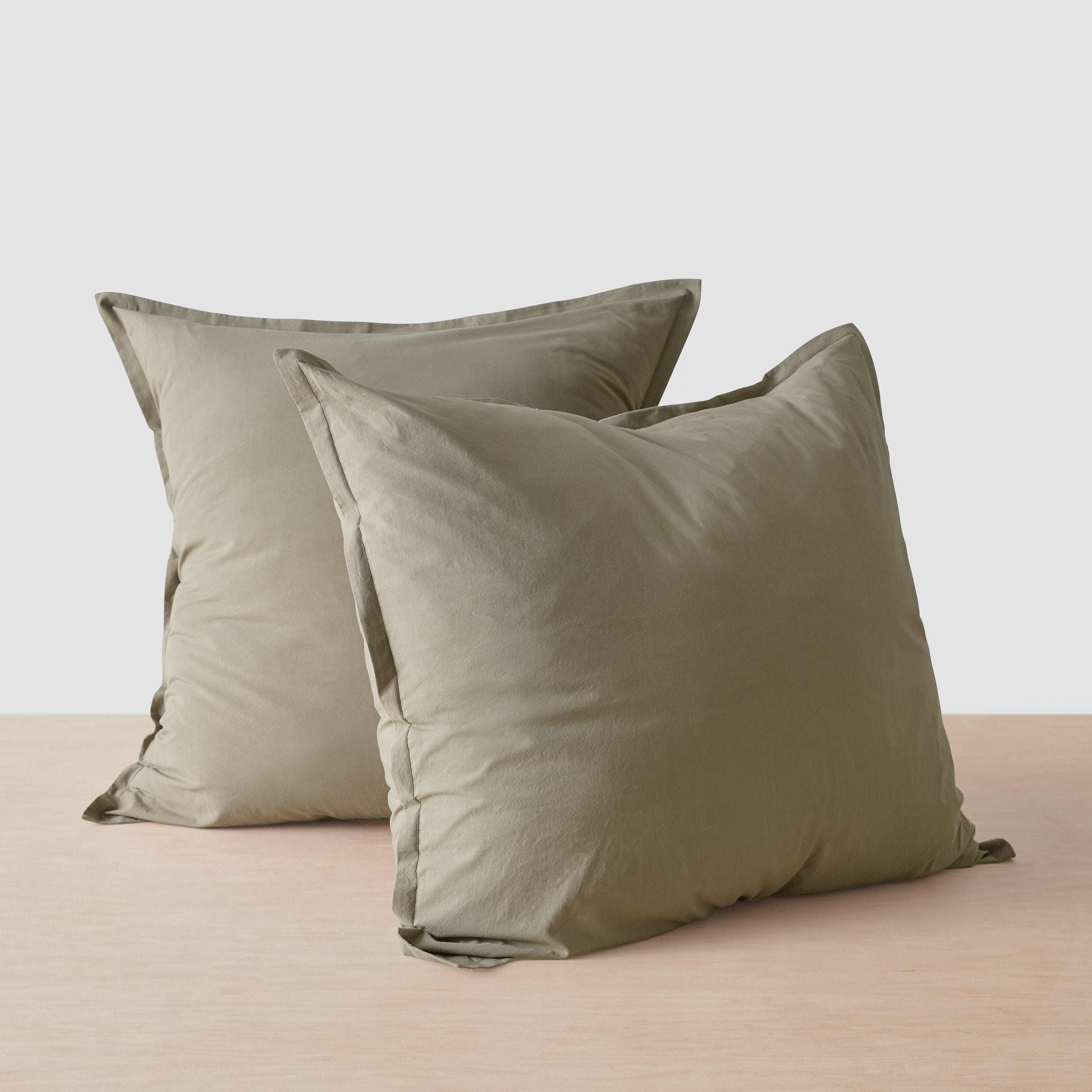 Organic Cotton Percale Euro Sham Set in Terracotta - Image 11