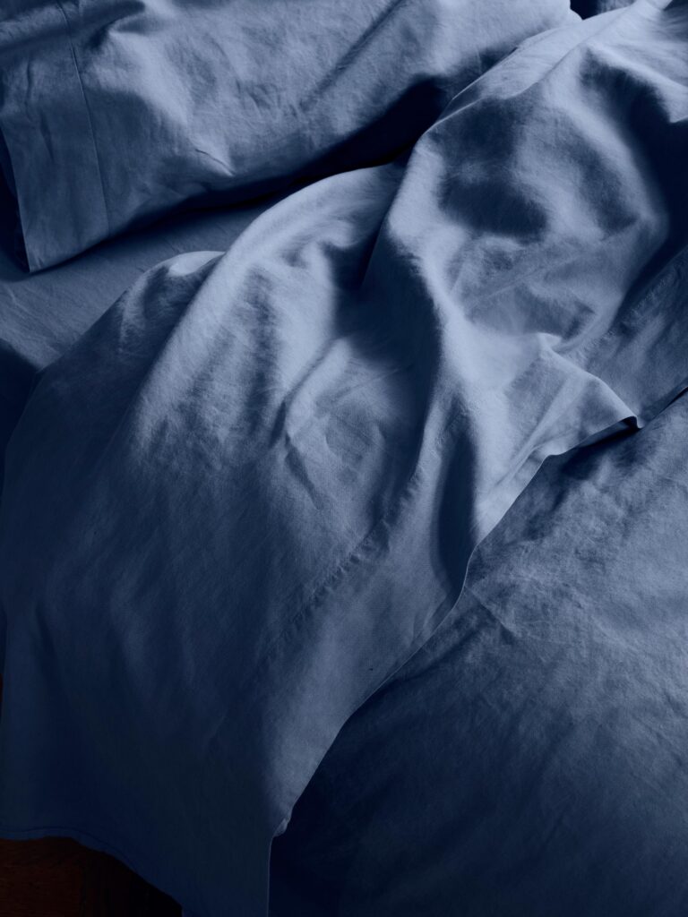 Blue Linen Blend Flat Sheet