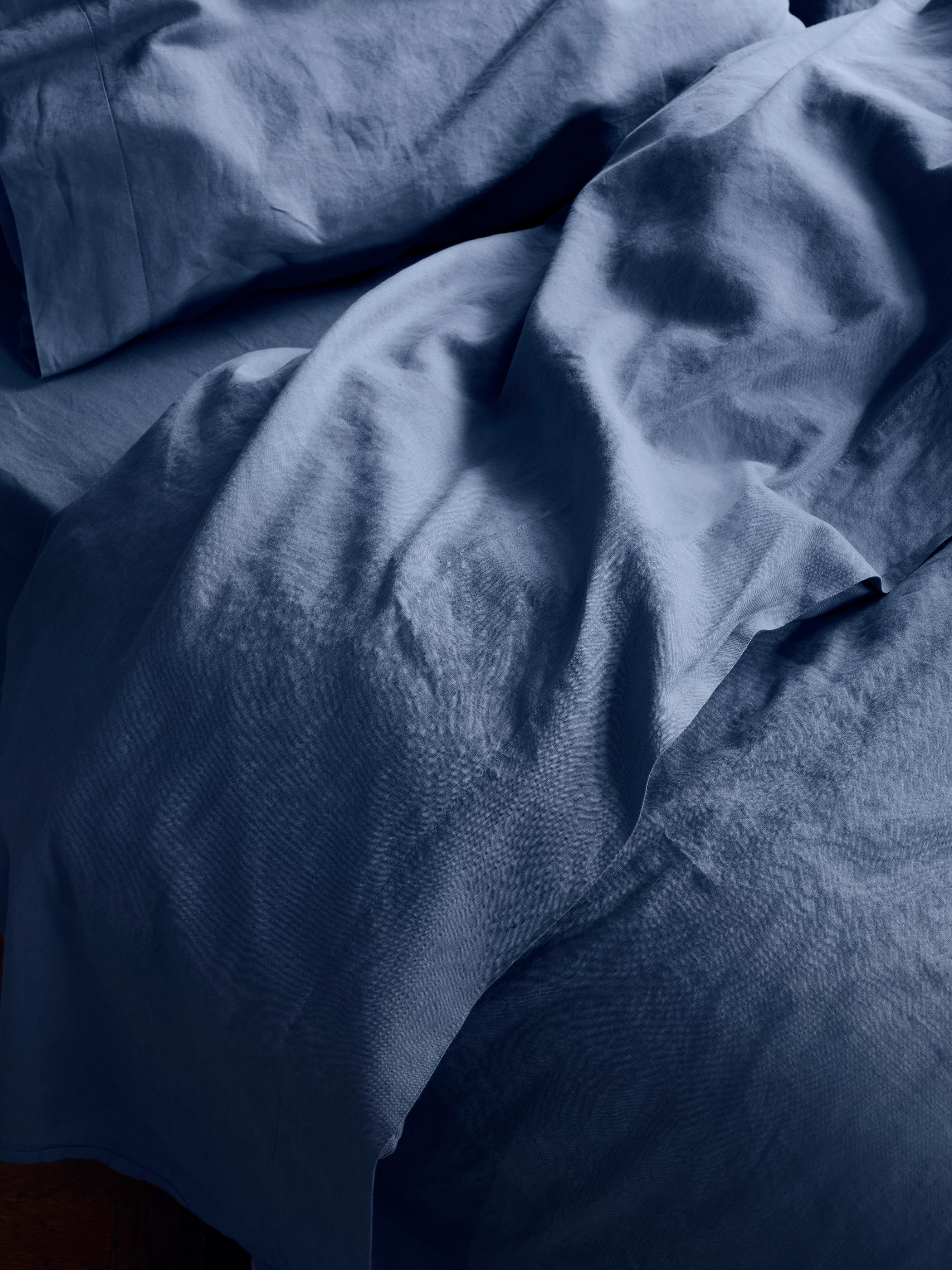Blue Linen Blend Flat Sheet