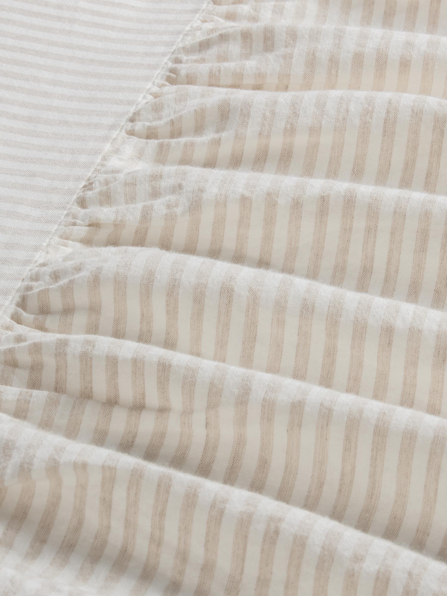 Oatmeal Striped Linen Bed Valance - Image 2