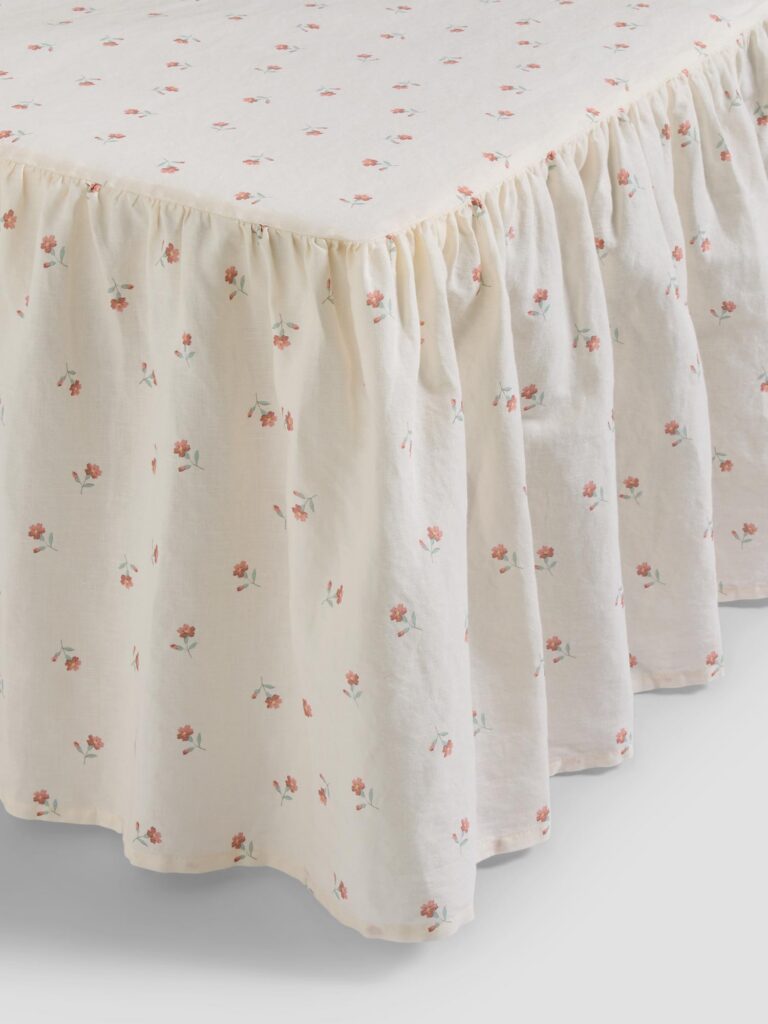 Pearl Floral Linen Blend Bed Valance