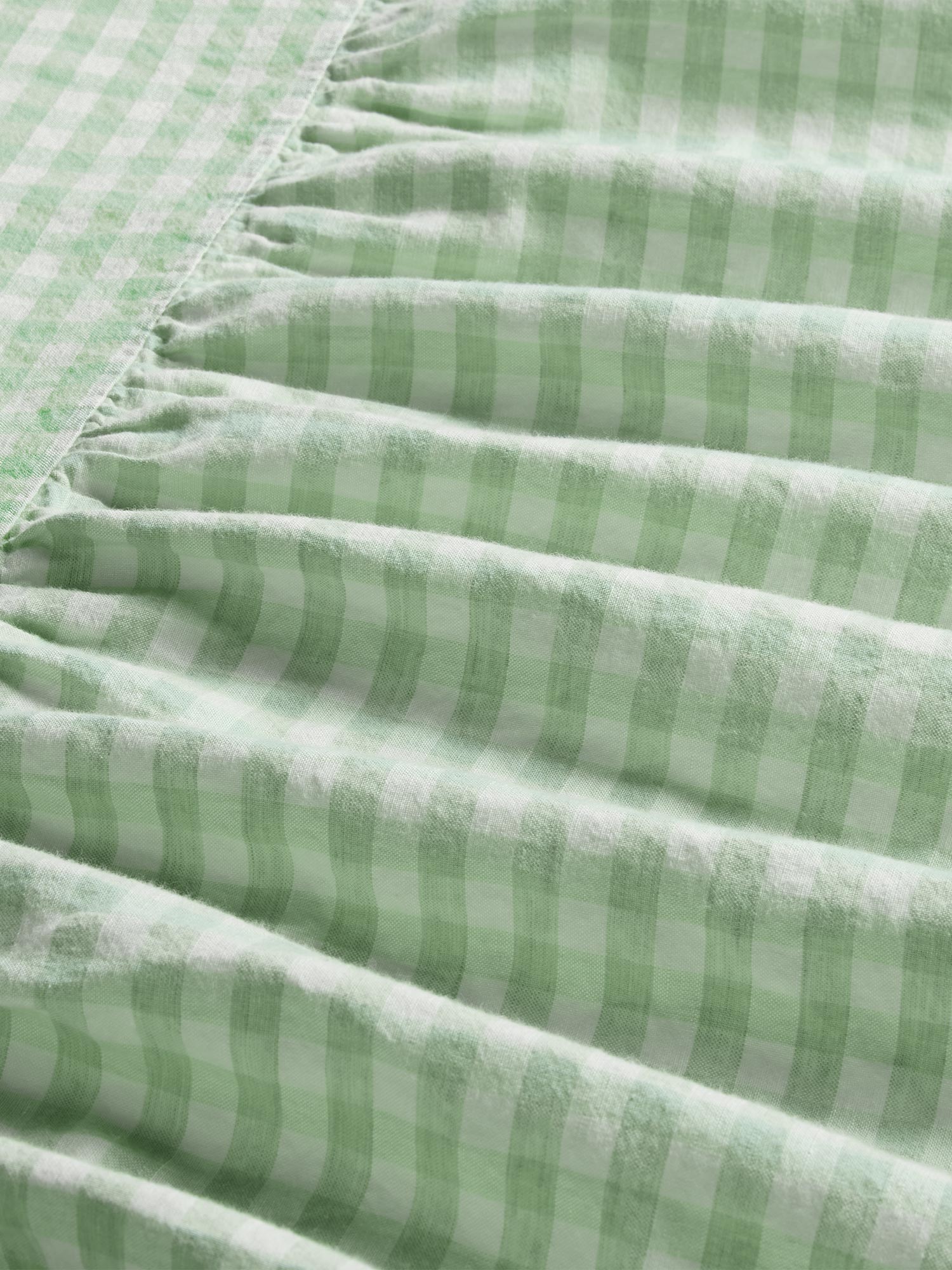 Gingham Linen Blend Bed Valance - Image 2